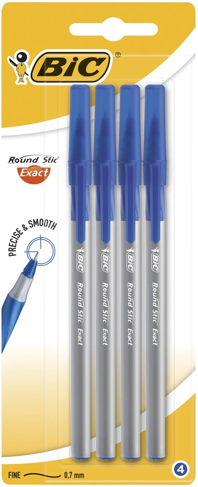 BIC Tušinukas ROUND STIC EXACT 0.8 mm, mėlynas, pakuotėje 4 vnt 408067