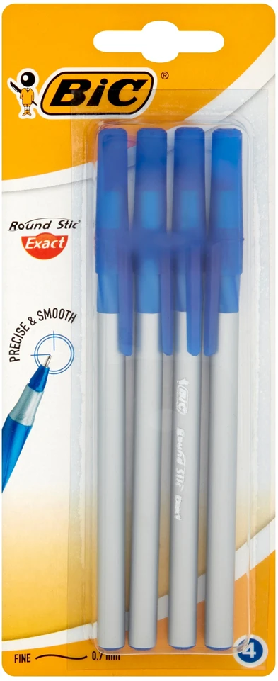 BIC Tušinukas ROUND STIC EXACT 0.8 mm, mėlynas, pakuotėje 4 vnt 408067