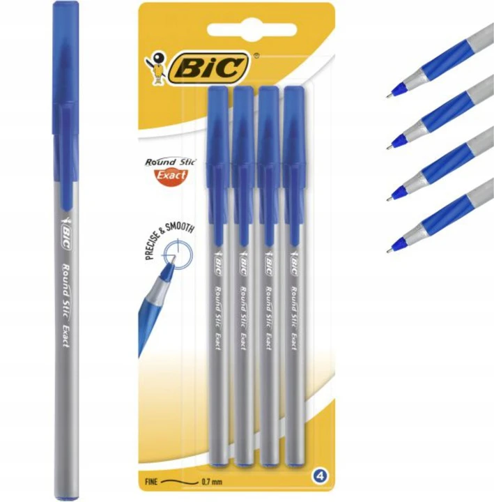 BIC Tušinukas ROUND STIC EXACT 0.8 mm, mėlynas, pakuotėje 4 vnt 408067
