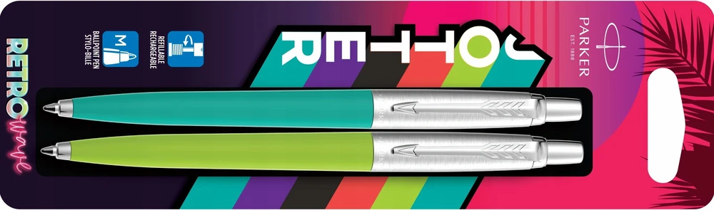 2 x Parker Jotter Originals 80-ųjų Retro Wave tušinukas žalias + turkis – 2186315
