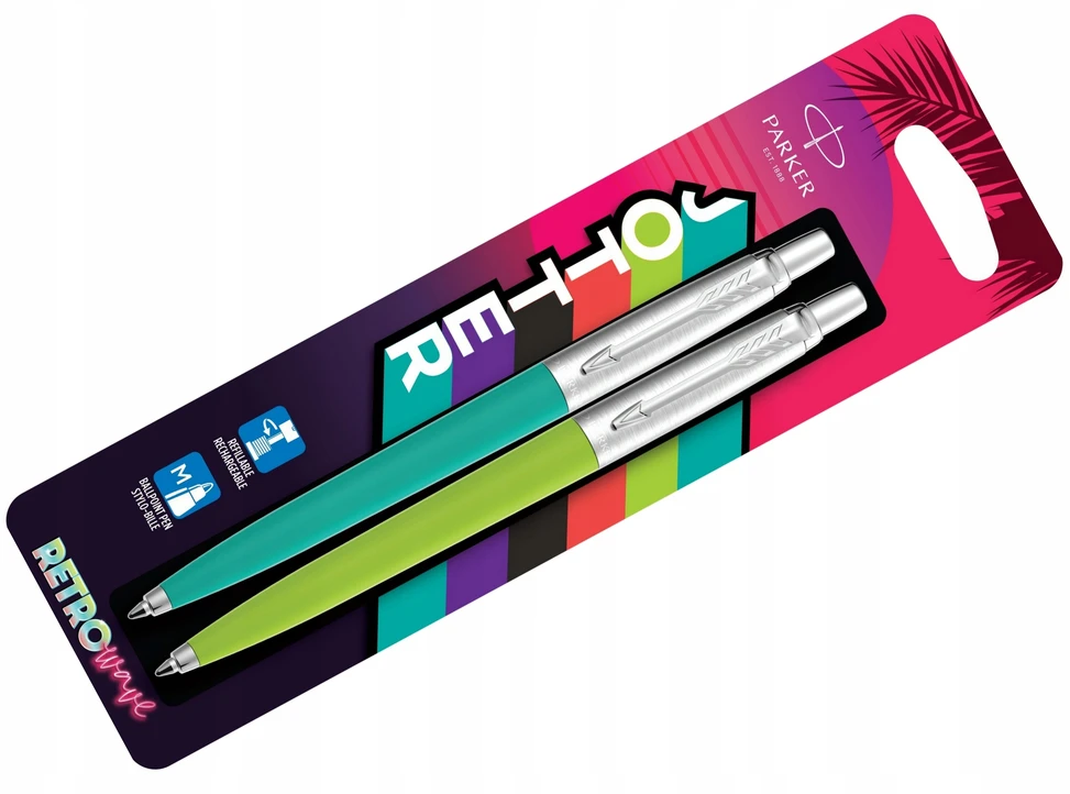 2 x Parker Jotter Originals 80-ųjų Retro Wave tušinukas žalias + turkis – 2186315