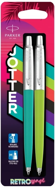 2 x Parker Jotter Originals 80-ųjų Retro Wave tušinukas žalias + turkis – 2186315