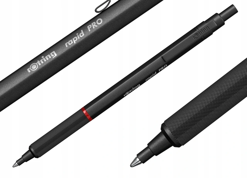Rotring Rapid Pro profesionalus metalinis tušinukas, juodas 1904292