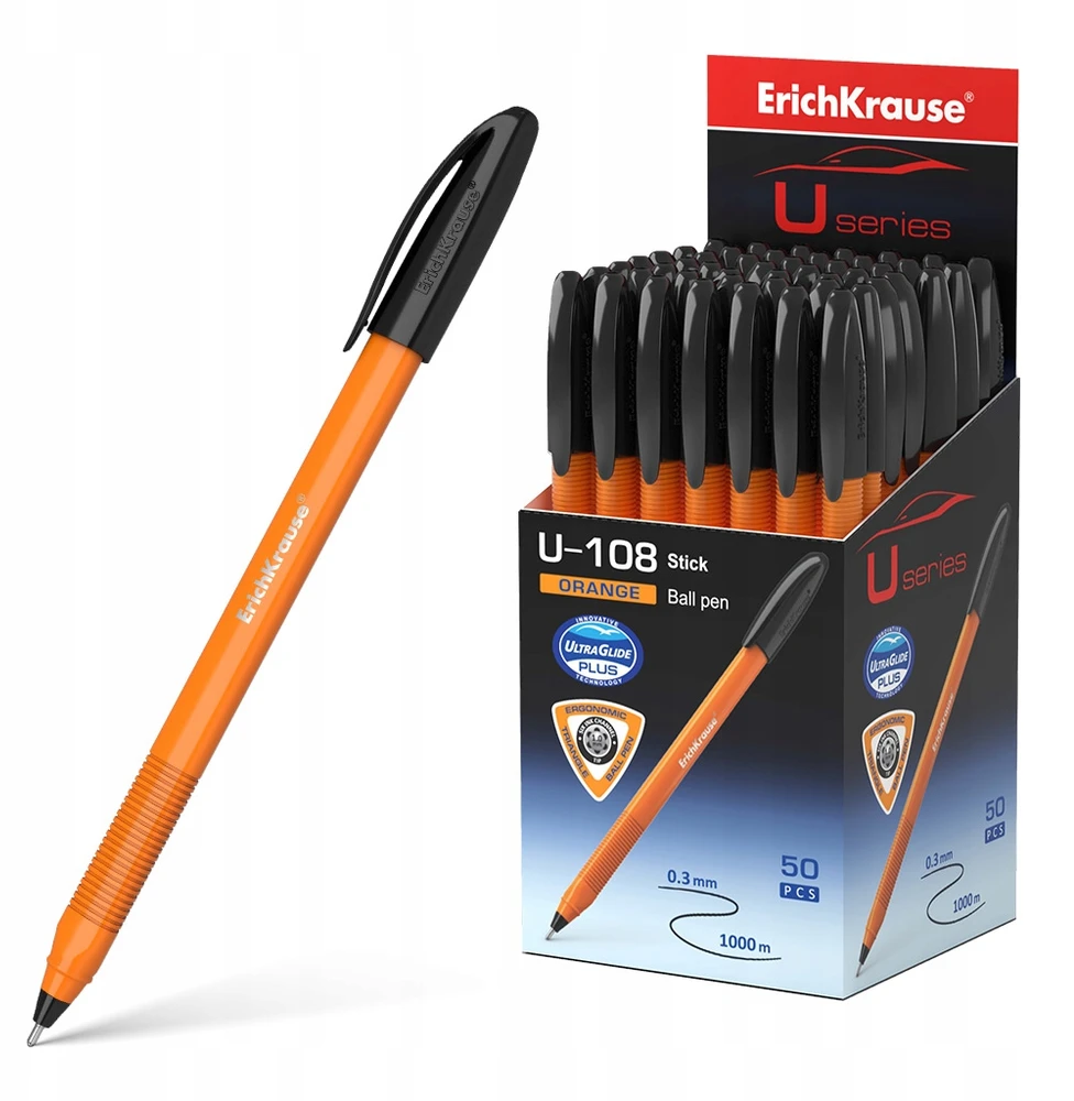 Tušinukas Ultra glide U-108, ErichKrause, 1.0mm, juodos sp.