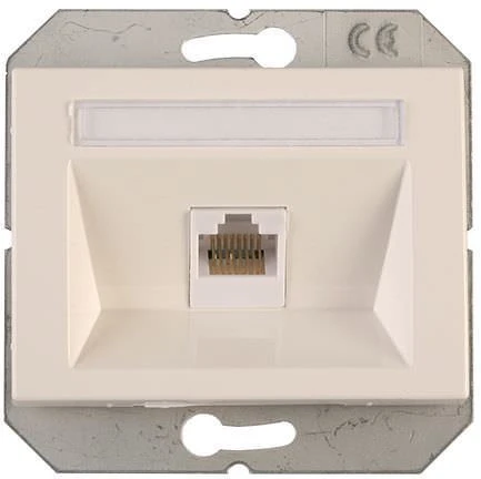 TV antenos ir kompiuterio lizdas (RJ45) VILMA XP 500 be rėmelio, baltas