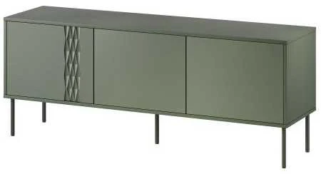 Halmar Cama Meble Cama RTV 3D TRESSE cabinet 150x40x55 matte žalias