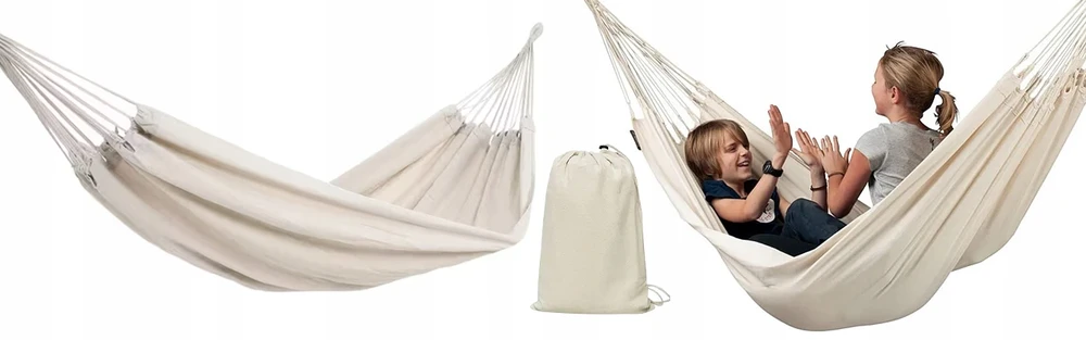 Tvarkingas dvivietis sodo hamakas 250x80cm su dėklu