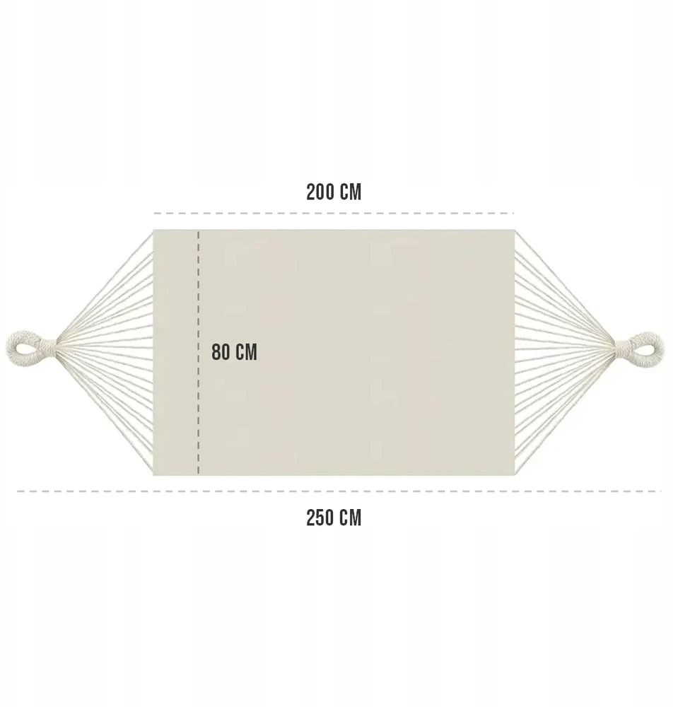 Tvarkingas dvivietis sodo hamakas 250x80cm su dėklu