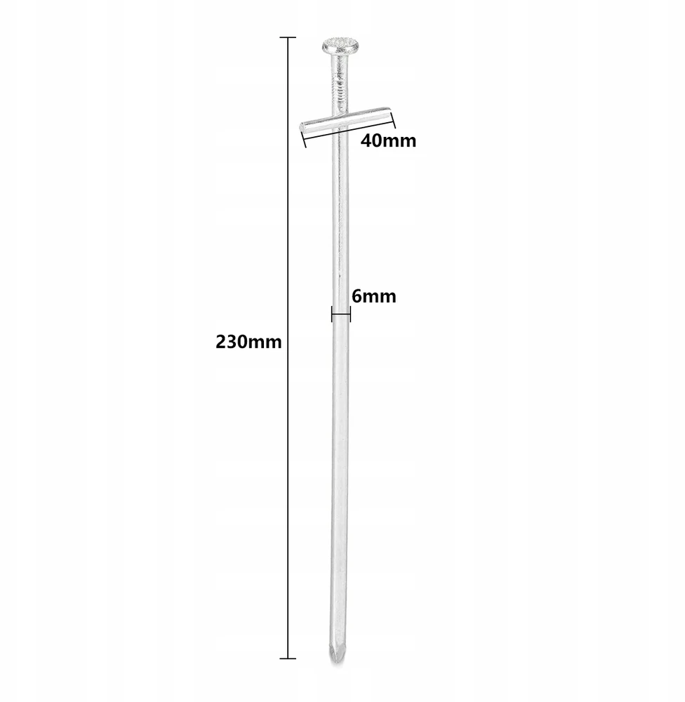 Tvirti palapinės kaiščiai, PLIENINIAI palapinės kaiščiai, 23 cm, 30 vnt