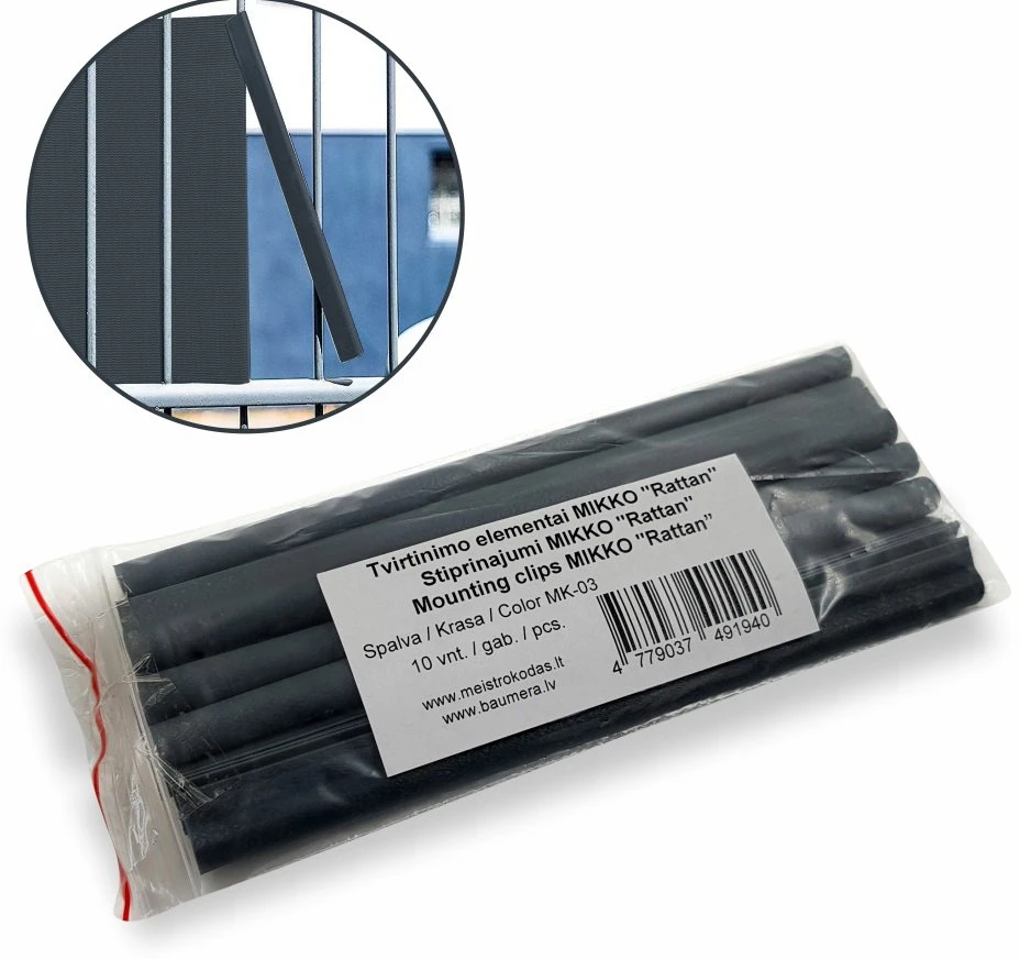 Klipsai tvoros juostai MIKKO Rattan 190 mm (10vnt) - Ruda