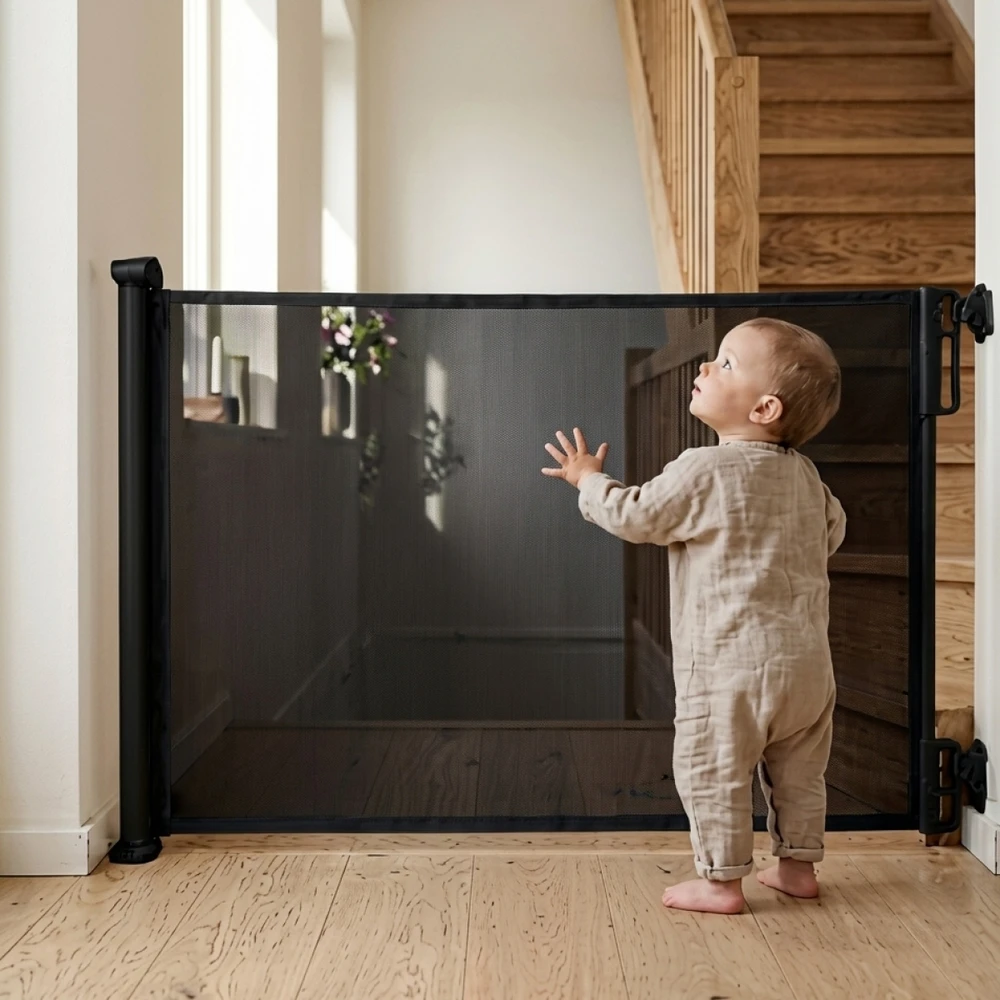 Twinky Stair Gate, Roll-up saugos vartai, 58 x 145 cm, juodi