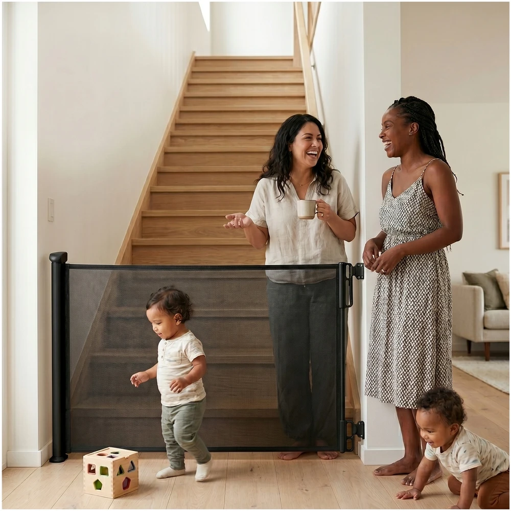 Twinky Stair Gate, Roll-up saugos vartai, 58 x 145 cm, juodi