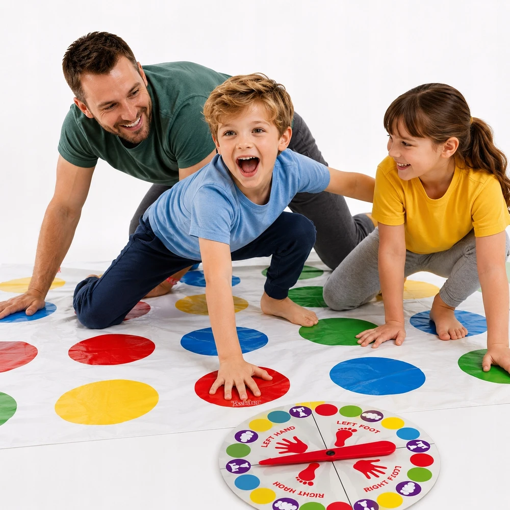 „TWISTER PARTY“ ŠEIMOS ARKADINIS KILIMAS 160 x 140 SPINNER 2+ ŽMONĖS