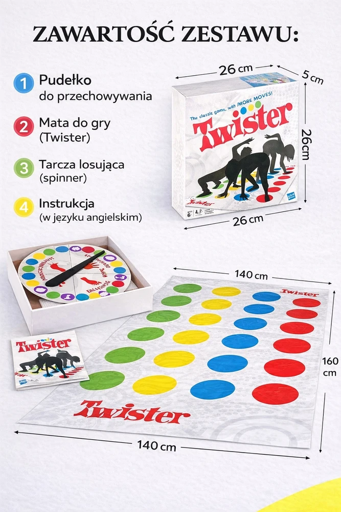 „TWISTER PARTY“ ŠEIMOS ARKADINIS KILIMAS 160 x 140 SPINNER 2+ ŽMONĖS