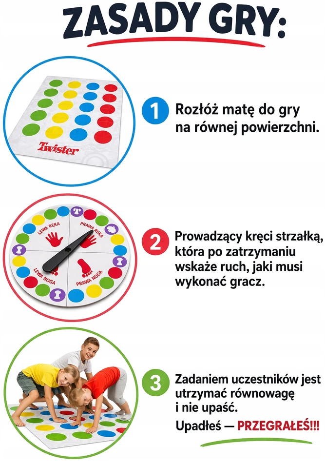 „TWISTER PARTY“ ŠEIMOS ARKADINIS KILIMAS 160 x 140 SPINNER 2+ ŽMONĖS