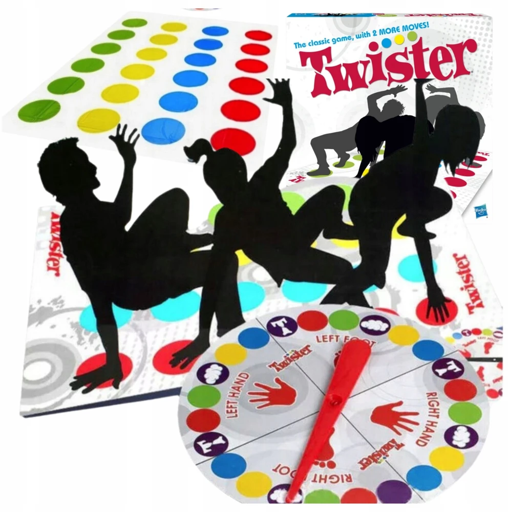 Twister žaidimo šeimos vakarėlių kilimėlis vaikams ir suaugusiems