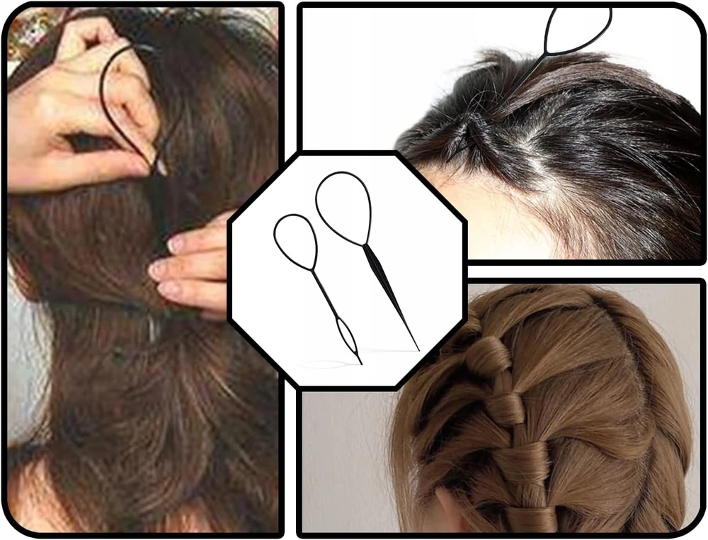 TWISTS 2 VIENETAI PLAUKŲ SPIRALĖS PINIMO ŠUKUKUOSE JUODOS PRIEDAI