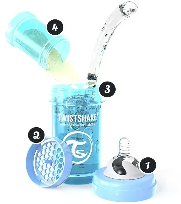 TwistShake ANTICOLIKAS ŠIRTINIMO BUTELĖLIS 180 ml ROŽINĖ 0m
