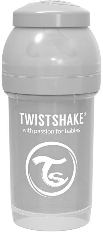 TwistShake ANTICOLIKAS ŠIRTINIMO BUTELIS 180 ml pilkas 0m