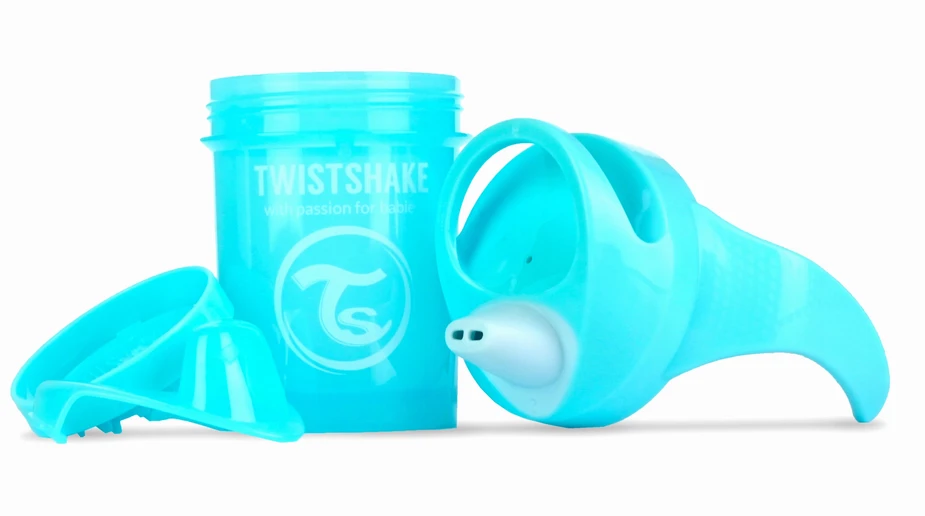 Twistshake neišsiliejati gertuvė - puodelis nuo 4mėn,. 230 ml, mėlynas 78268