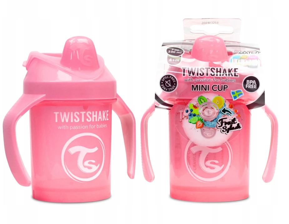 Twistshake neišsiliejanti gertuvė - puodelis nuo 4mėn. 230 ml, rožinė 78267