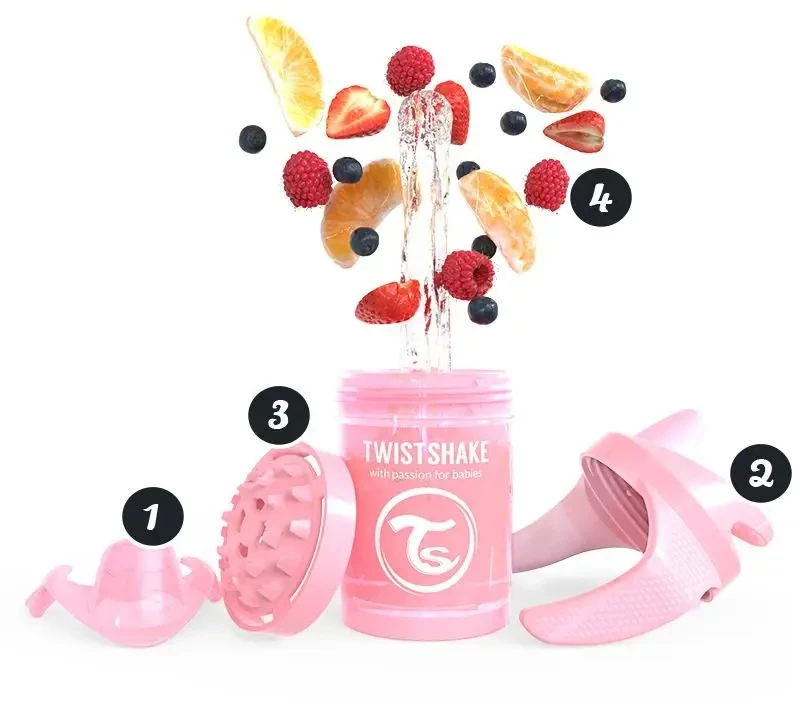 Twistshake neišsiliejanti gertuvė - puodelis nuo 4mėn. 230 ml, rožinė 78267