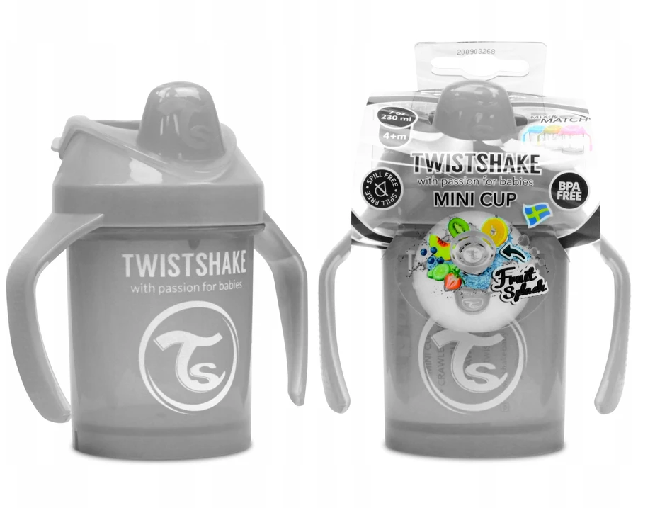 Twistshake neišsiliejanti gertuvė - puodelis nuo 4mėn., 230 ml, pilkas 78272