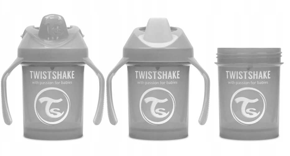 Twistshake neišsiliejanti gertuvė - puodelis nuo 4mėn., 230 ml, pilkas 78272