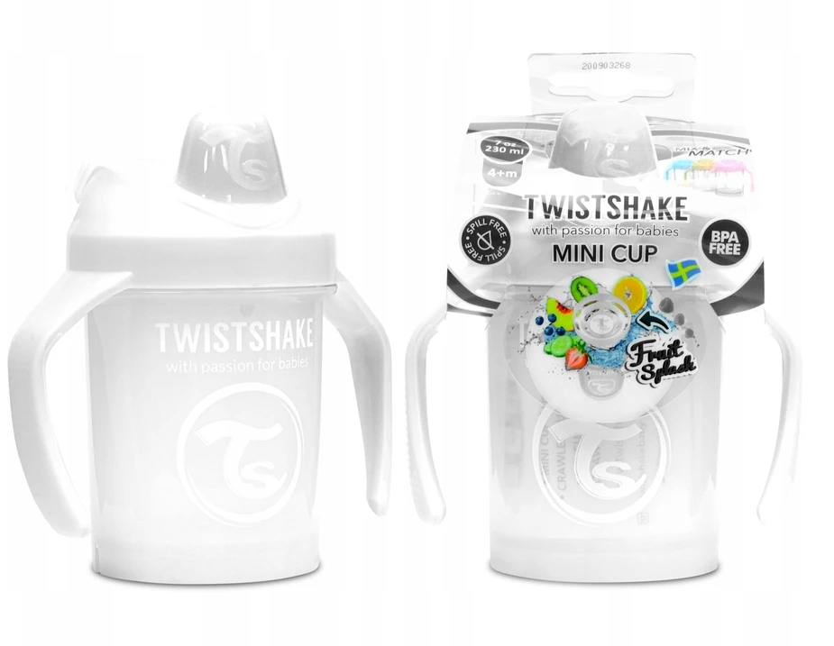 Twistshake puodelis mini baltas nuo 4mėn 230 ml 78053