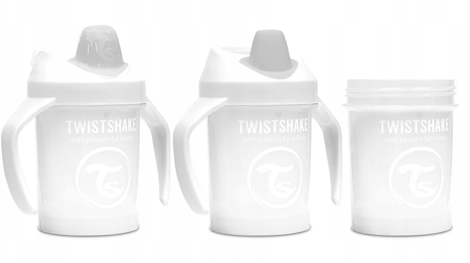 Twistshake puodelis mini baltas nuo 4mėn 230 ml 78053