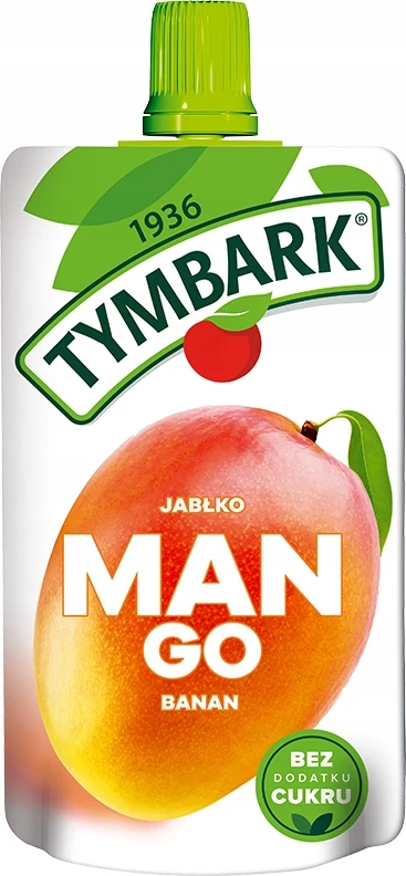 Tymbark 100% Mousse Mango Banana Obuolių vaisiai 12x 120g