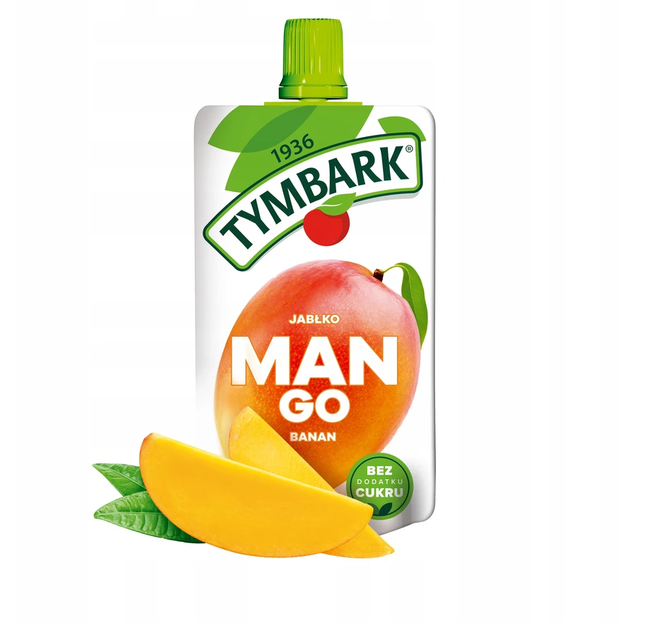 Tymbark 100% Mousse Mango Banana Obuolių vaisiai 12x 120g