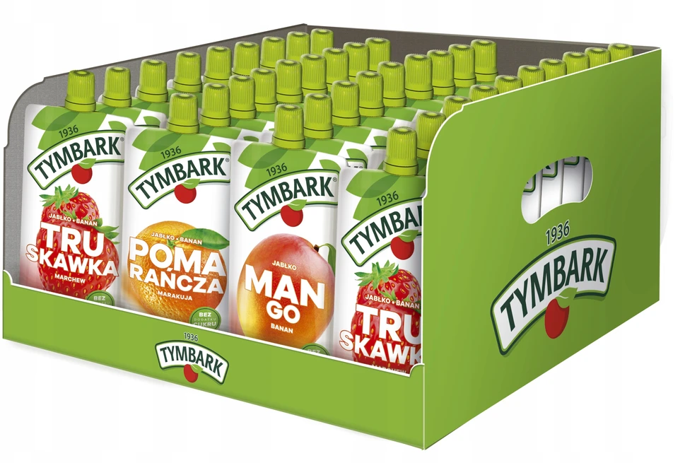 Tymbark 100% Mousse Mango Banana Obuolių vaisiai 12x 120g
