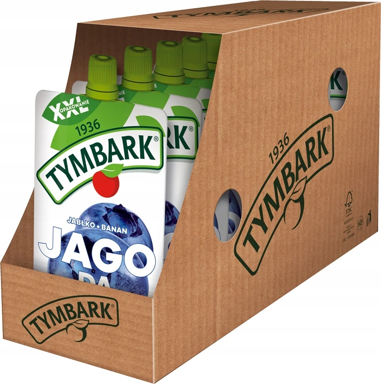 Tymbark Fruit putėsiai mėlynių obuolių bananas be pridėtinio cukraus 10x 200g