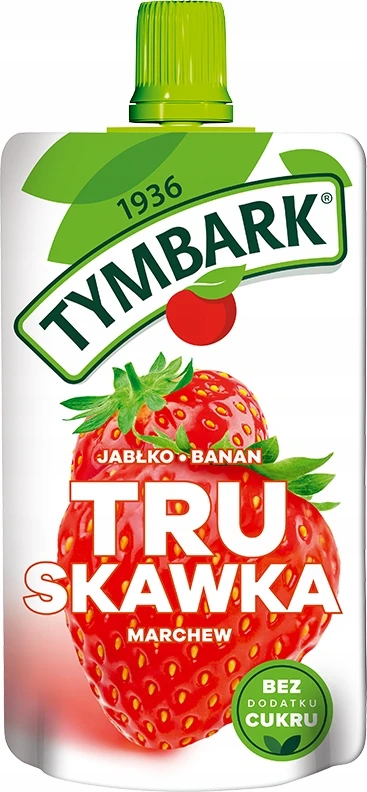 Tymbark Mousse 100% braškių obuolių bananų morkų 120 g x 12 vnt.