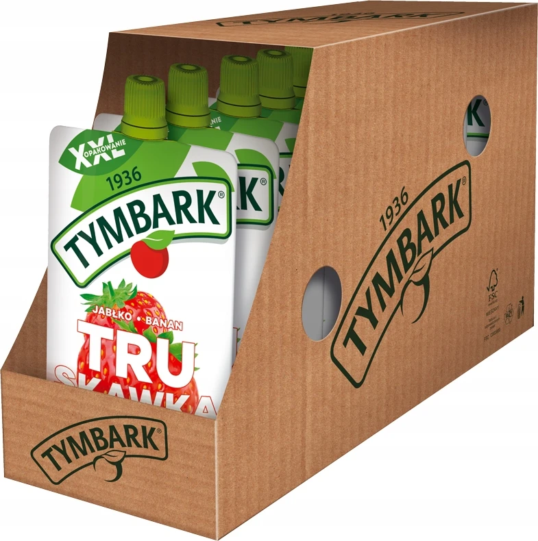 Tymbark Mousse Braškių obuolių Bananų Morkos be pridėtinio cukraus 10x 200g