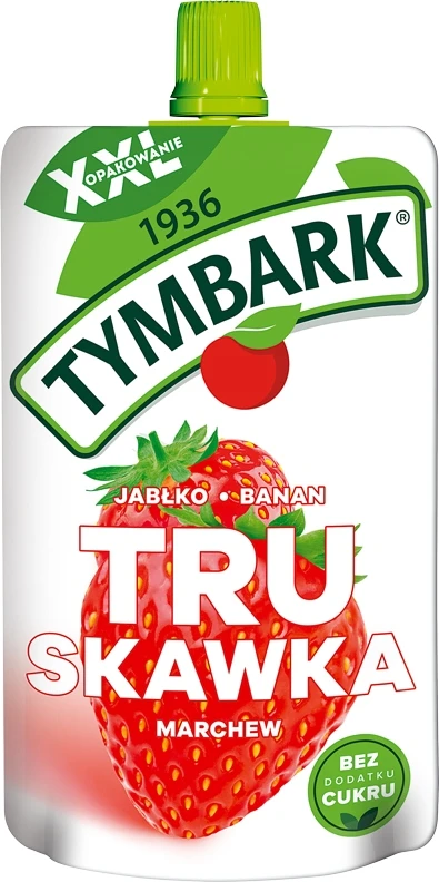 Tymbark Mousse Braškių obuolių Bananų Morkos be pridėtinio cukraus 10x 200g