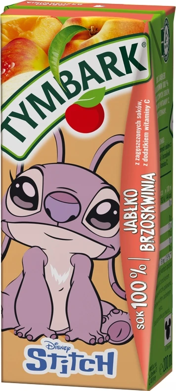 Tymbark sultys 100% obuolių persikų vaikams 27x200ml