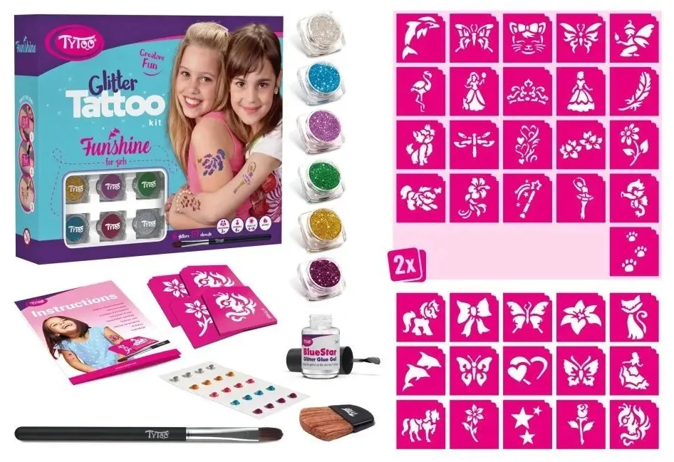 Dante Tytoo Glitter tatuiruotės mergaitėms, TyToo kartoninė dėžutė