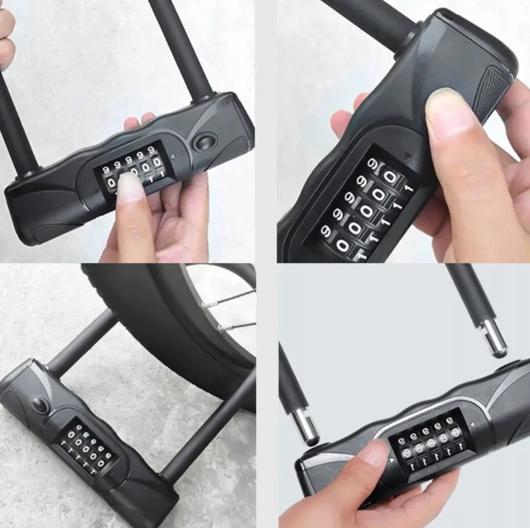 „U-Lock“ dviračio užraktas, 5 skaitmenų plieno „Gotel“ apsauga