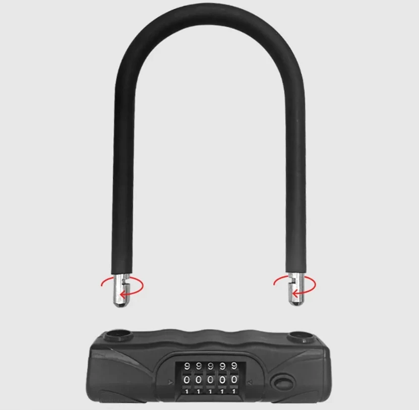 „U-Lock“ dviračio užraktas, 5 skaitmenų plieno „Gotel“ apsauga