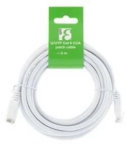 Deltaco U / UTP Cat6 kabelis, CCA, 5m, 250MHz EPZI baltas / TP-65V-CCA