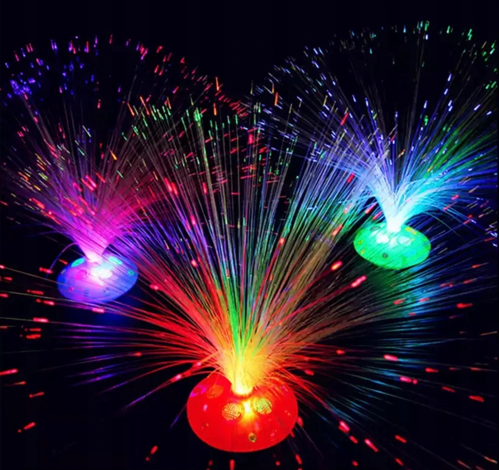 UFO FIBER OPTIC LAMP keičiasi LED spalvas