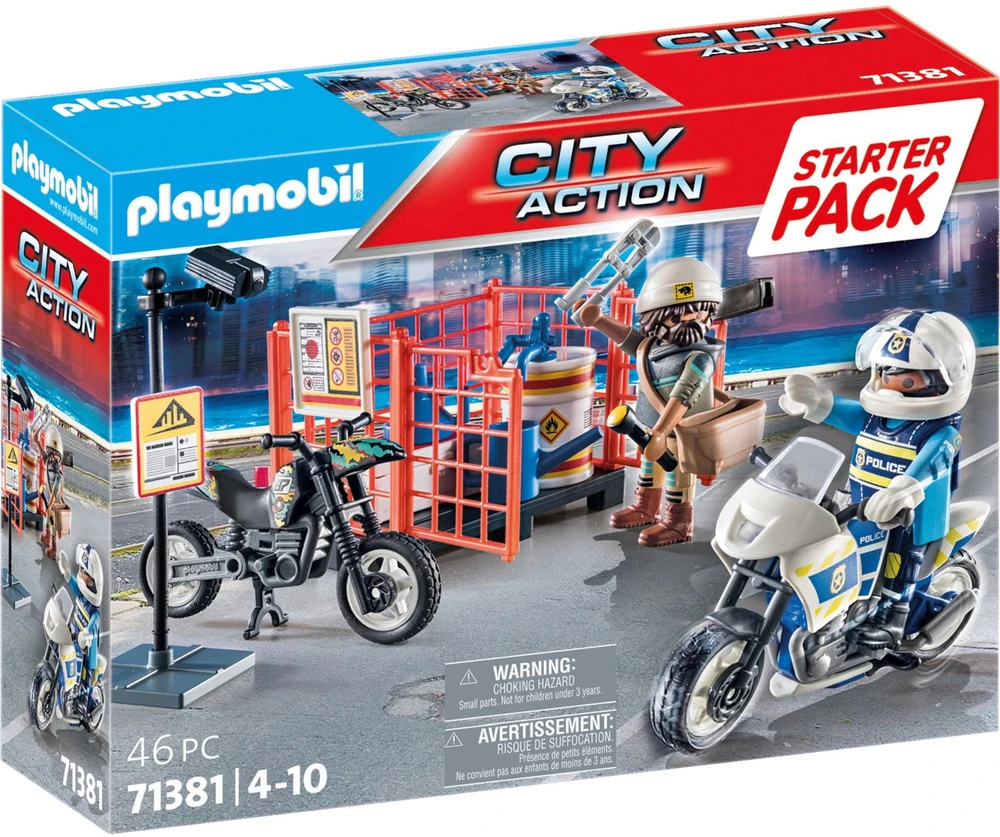PLAYMOBIL ACTION HEROES Ugniagesių motociklas ir alyvos išsiliejimas 71466