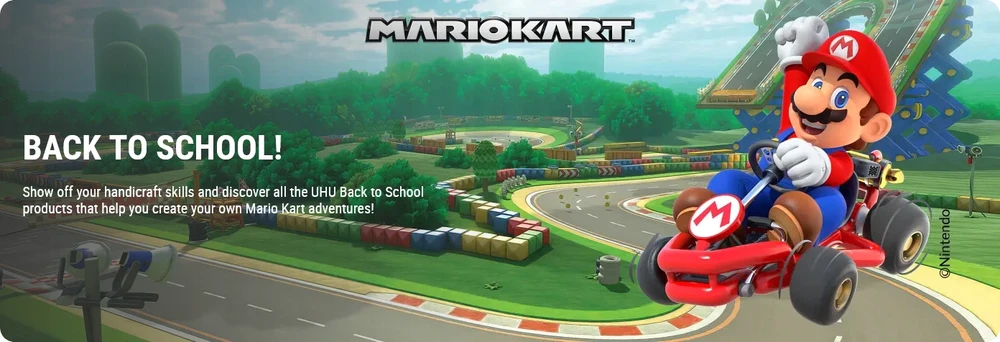 UHU MARIOKART klijų lazdelė, 21 g + 2 x 8,2 g, lizdinė plokštelė