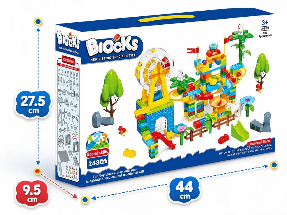 Bounn Ūkio statybiniai blokai Didelis 243 elementų rinkinys vaikams +3 metų