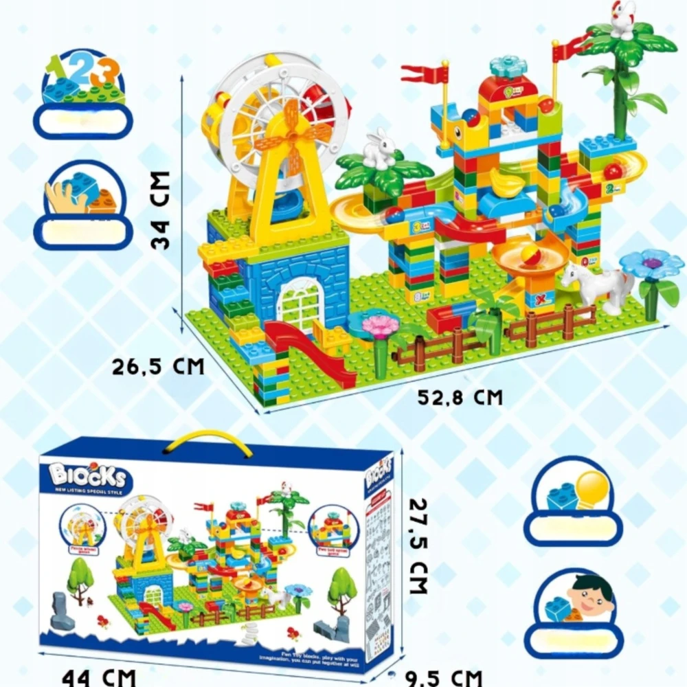 Bounn Ūkio statybiniai blokai Didelis 243 elementų rinkinys vaikams +3 metų