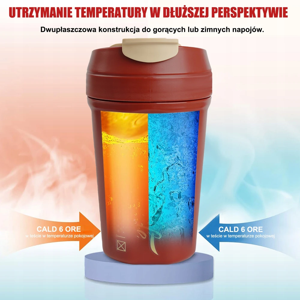 Ultrixe Terminis puodelis kavai ar arbatai automobiliui, nepralaidus, neslidus, 520 ml