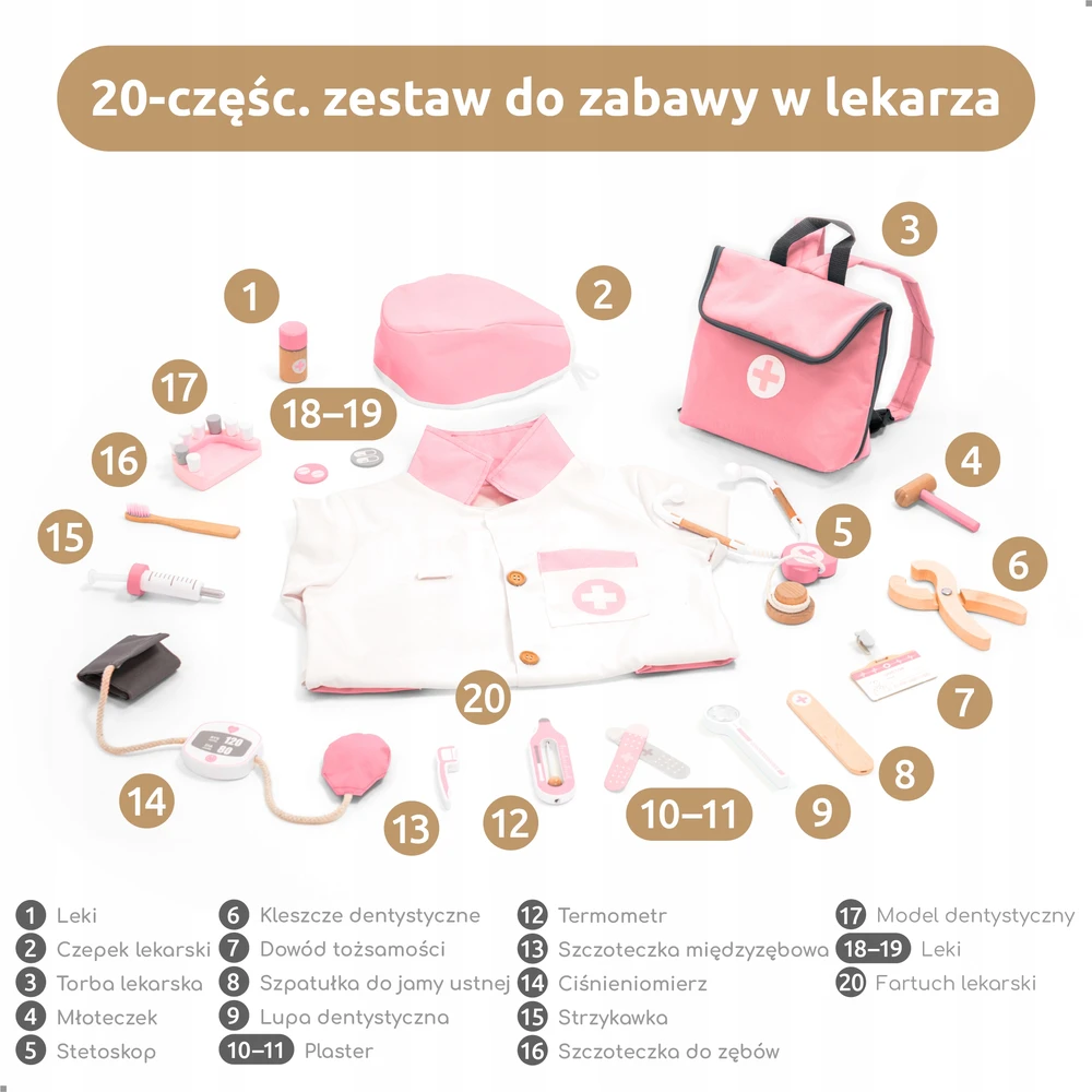 UMU medinis gydytojo rinkinys vaikams - 20 vnt