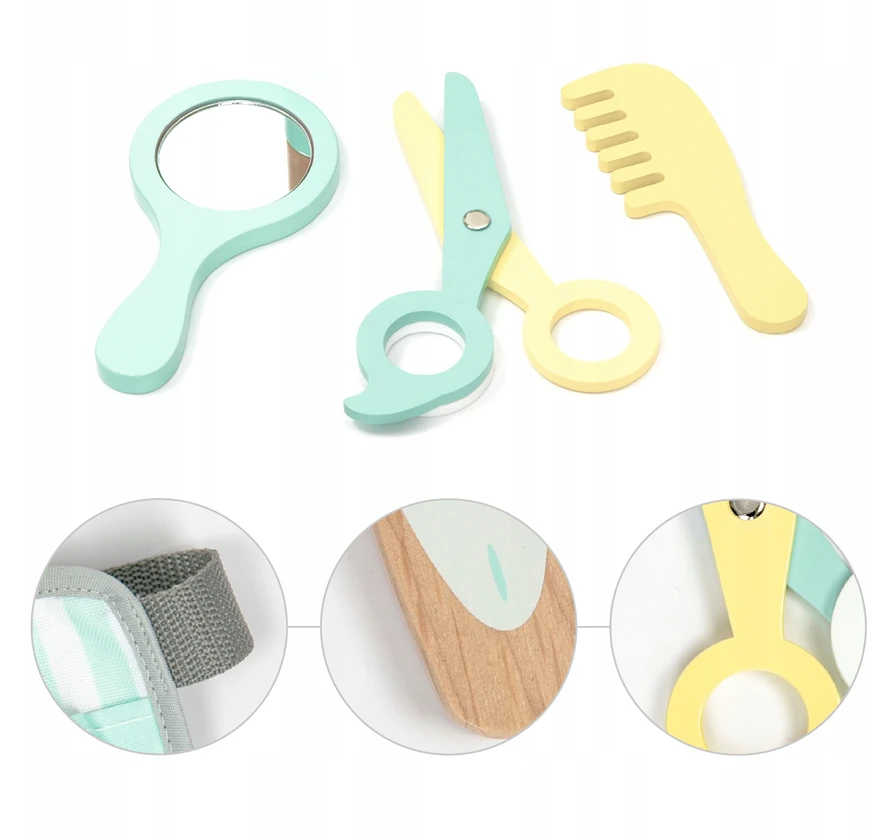 UMU medinis kirpyklų rinkinys vaikams 18 vnt